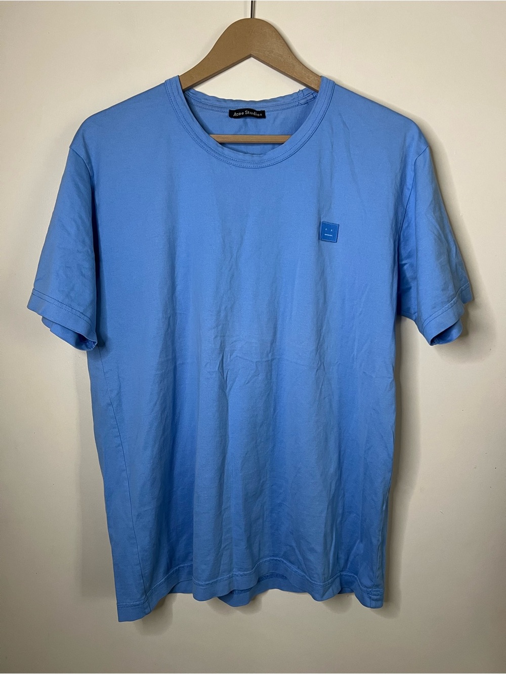 Acne Studios 25E173 Nash Face Blue T Shirt Size M
